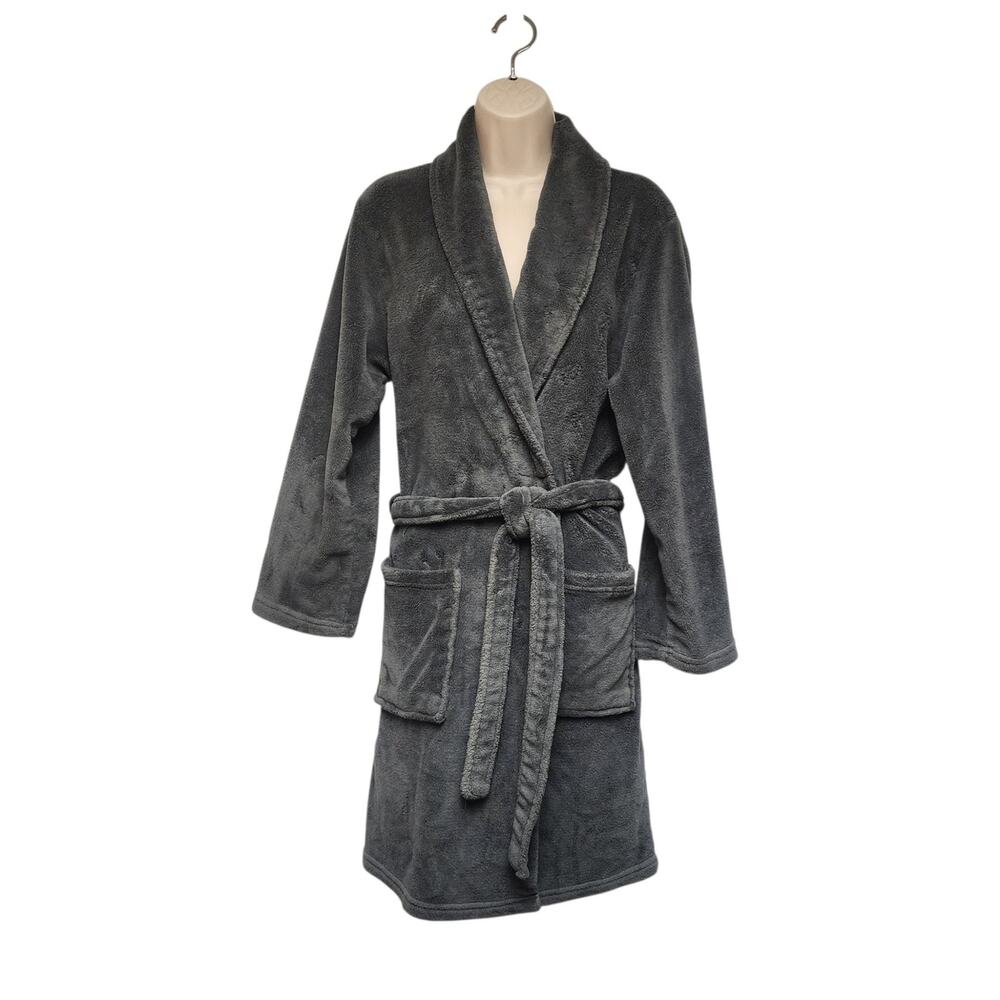 Blue Star Clothing Company Ladies Gray Plush Wrap Robe Sleepwear Size OS( S-M)